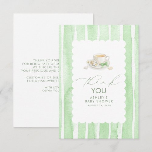 Tea Themed Gender Neutral Baby Shower Thank You Card
