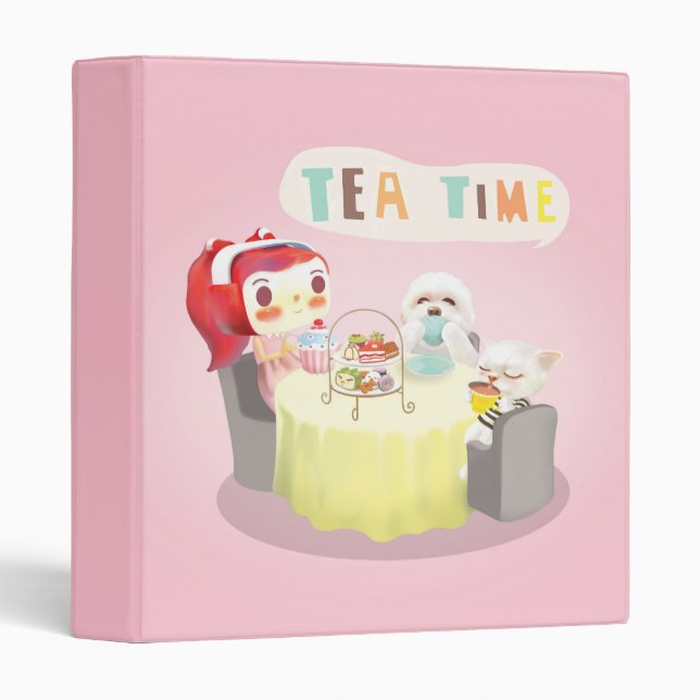 Tea Time 3 Ring Binder (Front/Spine)