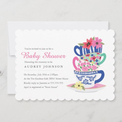 Tea Time Baby Shower Invitation Invitation