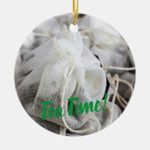 Tea Time Bag for Tea Lovers Ceramic Ornament