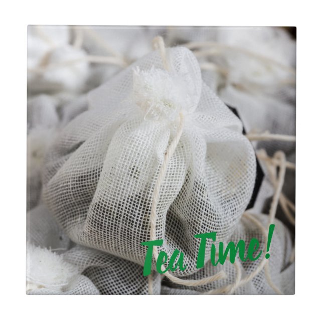 Tea Time Bag for Tea Lovers Ceramic Tile (Front)