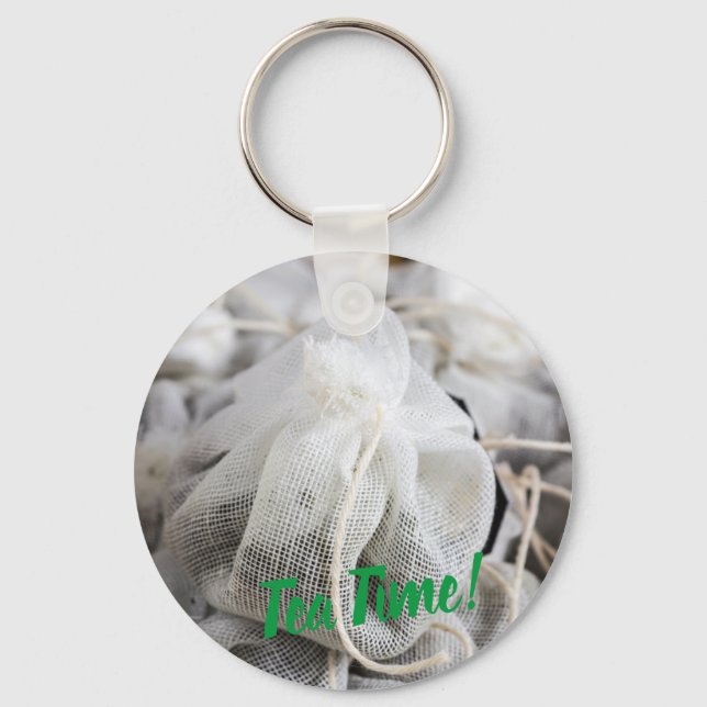 Tea Time Bag for Tea Lovers Keychain (Front)