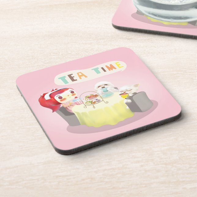 Tea Time Beverage Coaster (Left Side)