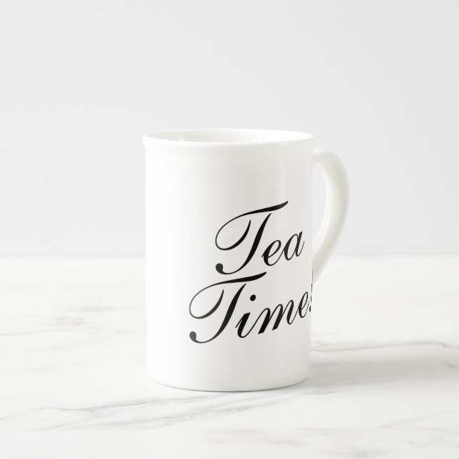 TEA TIME bone china porcelain specialty mug gift (Front Right)