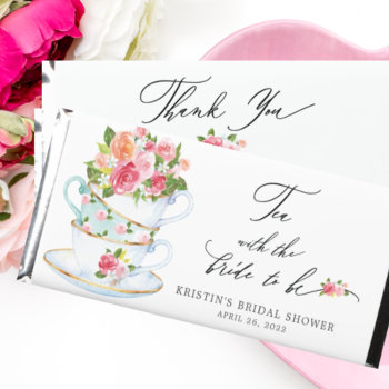 Tea Time Bridal Shower  Hershey Bar Favors by invitationstop at Zazzle