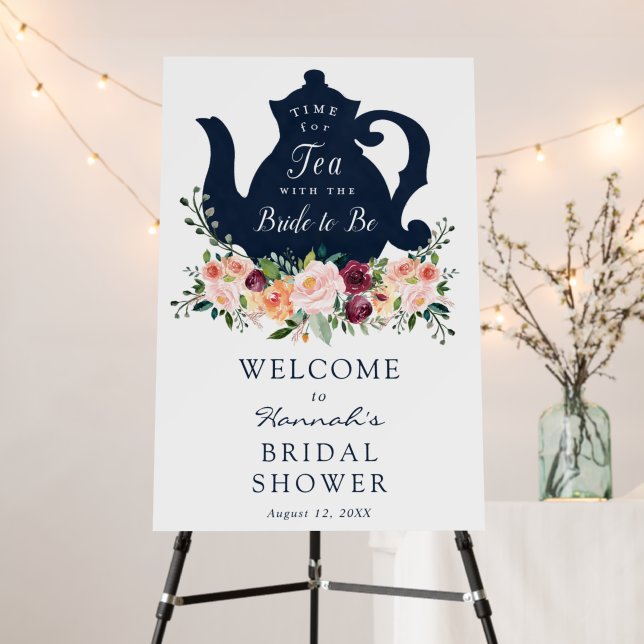 Tea Time Bridal Shower Welcome Sign (In Situ (Stand))