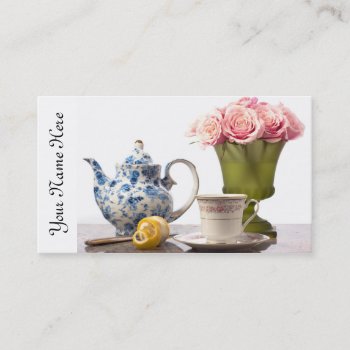 Tea Time Business Card by terrymcclaryart at Zazzle