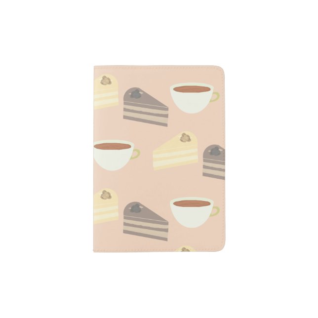 Tea Time Cake Slices and Teacup  Passport Holder (Front)