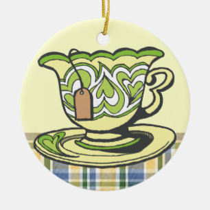 Tea Time Ceramic Ornament