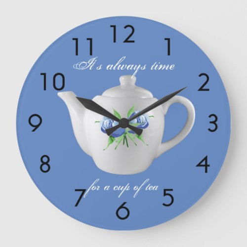 Tea Time Clock Blue