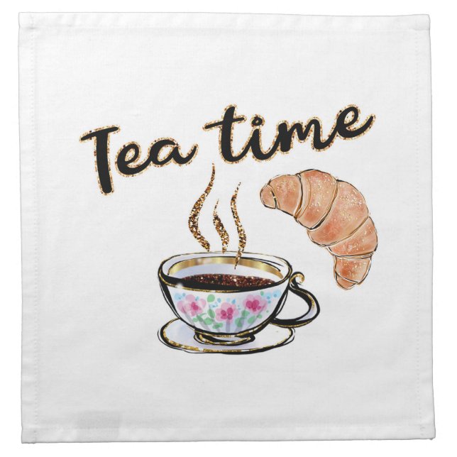 Tea time Cloth Napkins, tea party supplies (Front)