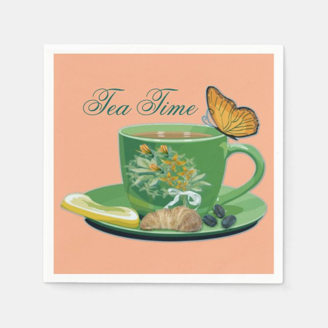 Tea Time Cup & Saucer Napkins (Front)