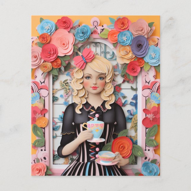 Tea Time Elegance: Dress Up Paper Dolls  (Front)