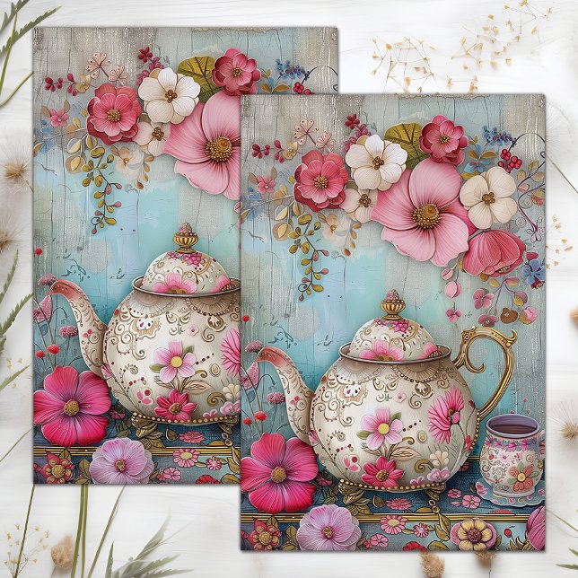 TEA TIME FLORAL DECOUPAGE TISSUE PAPER (TEA TIME FLORAL DECOUPAGE TISSUE PAPER)