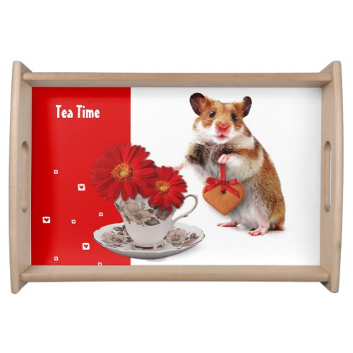 Tea Time Funny Hamster Gift Serving Tray