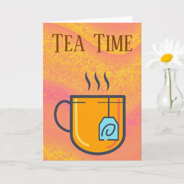 Tea Time Greeting Card (Small Plant)