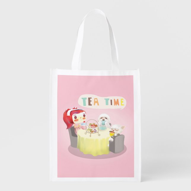 Tea Time Grocery Bag (Front)