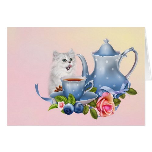 Tea time kitten