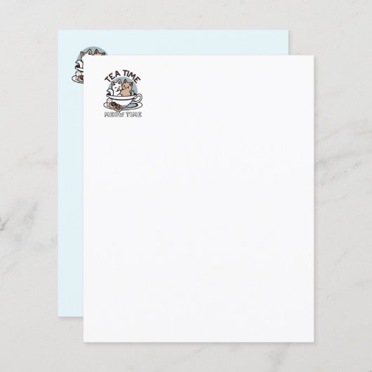 Tea Time Meow Time - Cute Cat and Tea Design (Front/Back)