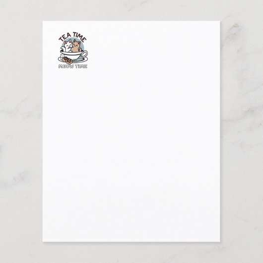 Tea Time Meow Time - Cute Cat and Tea Design (Front)