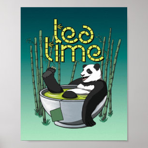 Tea Time Panda Poster