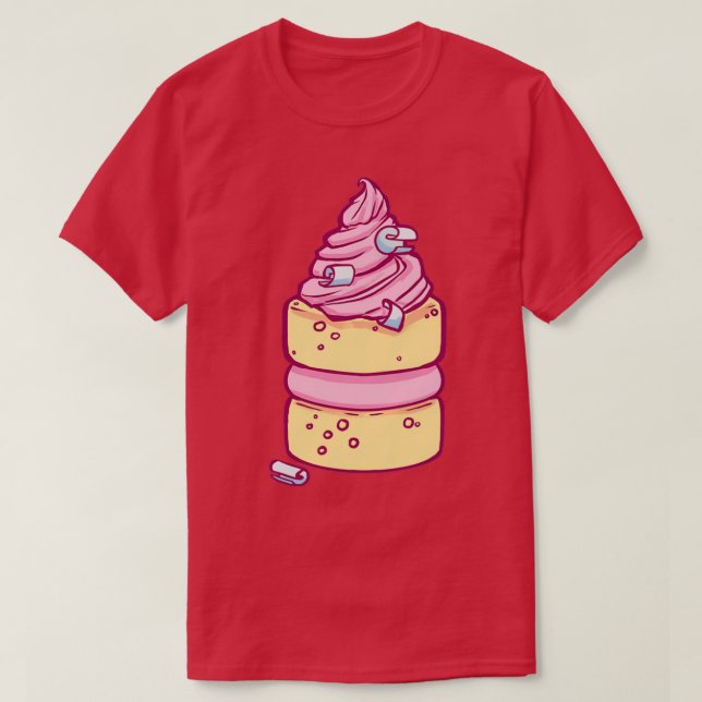 Tea Time Pattern Pink T-Shirt (Design Front)
