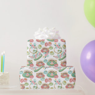 Tea Time Pattern Wrapping Paper