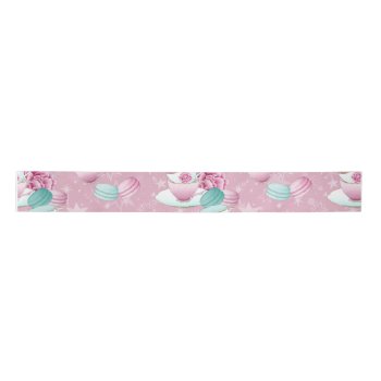 Tea Time Pink/turquoise Satin Ribbon by JLBIMAGES at Zazzle