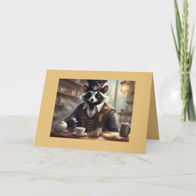 Tea time pirate critter birthday card (Front)