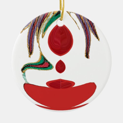 Tea Time Red Teapng Ceramic Ornament