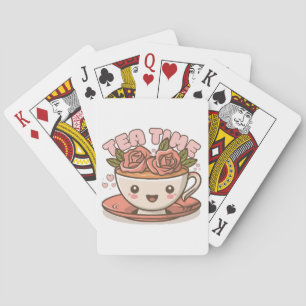 Tea Time Rose Tea Kawaii Poker Cards