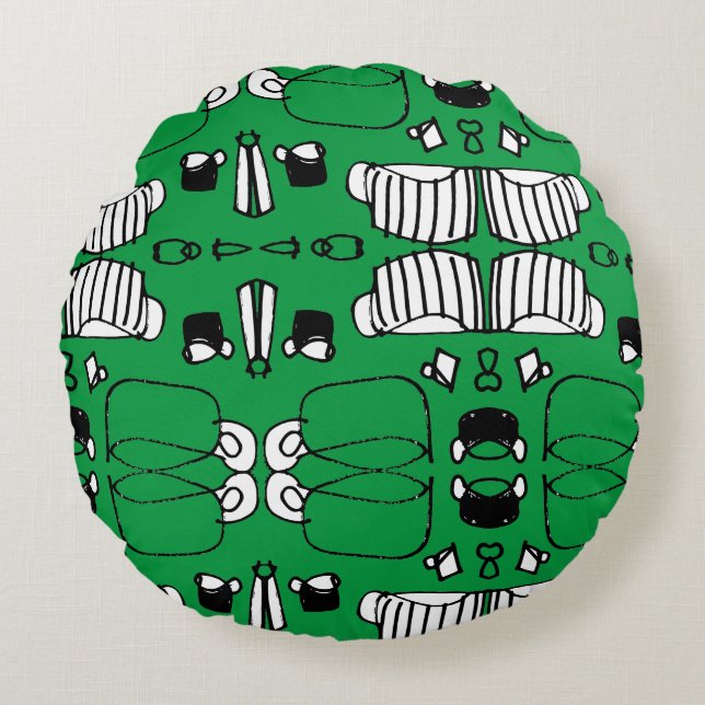Tea Time Round Pillow (Front)