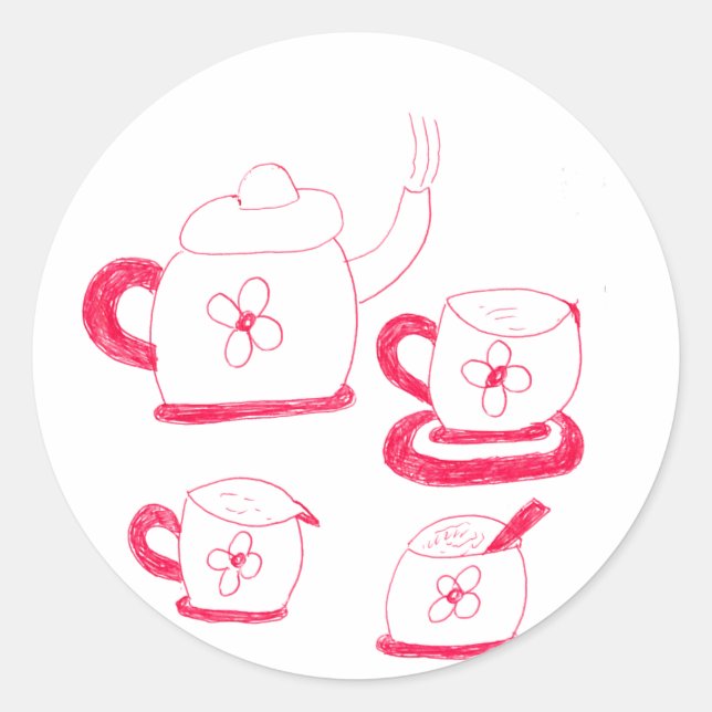 Tea Time Round Stickers (Front)