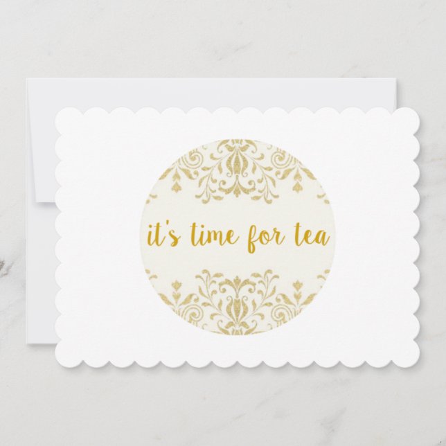 Tea Time Scalloped Invitations (Front)