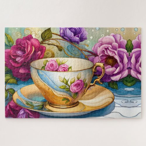Tea Time _ Tea Cup Art  Jigsaw Puzzle