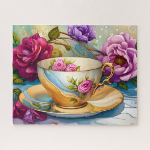 Tea Time - Tea Cup Art Jigsaw Puzzle