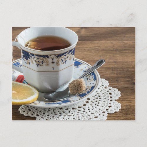 Tea time Tea cup postcard for postcrossing