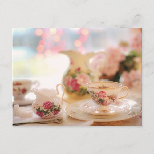 Tea time Tea cup postcard for postcrossing