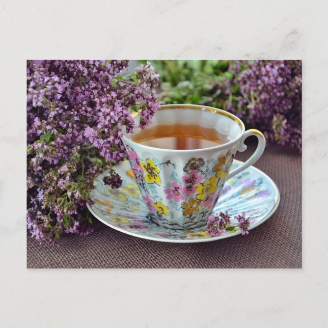 Tea time Tea room postcard for postcrossing (Front)