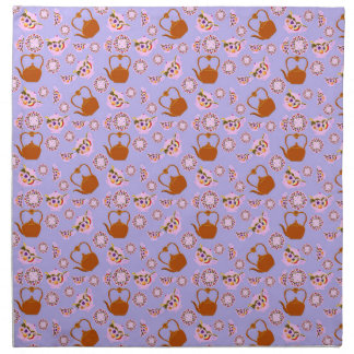 Tea Time Teapot Teacup Plate Copper Kettle pattern Cloth Napkin