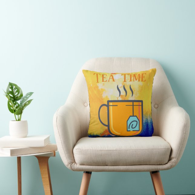 Tea Time Throw Pillow (Chair)