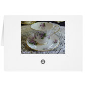Tea Time - Vintage Violets Tea Cup Card (Back Horizontal)