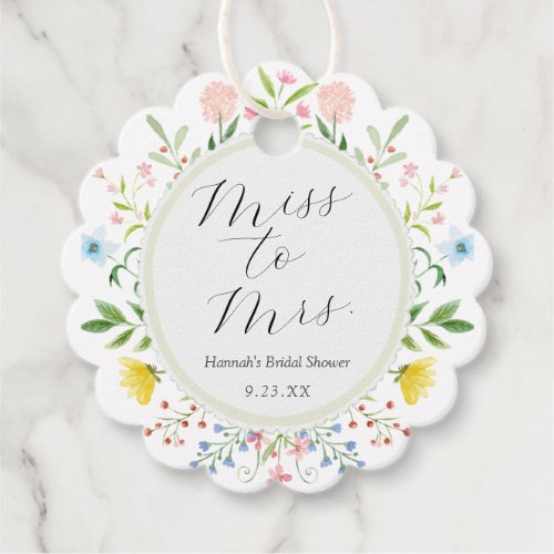Tea Time Whimsical Wildflower Bridal Shower Favor Tags
