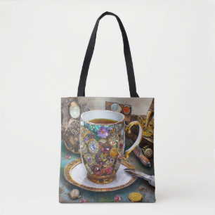 Tea Time With The Time Traveler Tote Bag