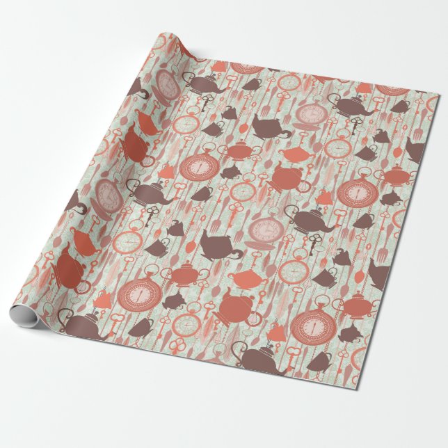 Tea Time Wrapping Paper (Unrolled)