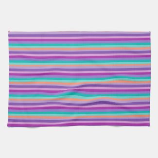 Tea Towel 40.6 cm x 61 cm Purple Blue Stripes