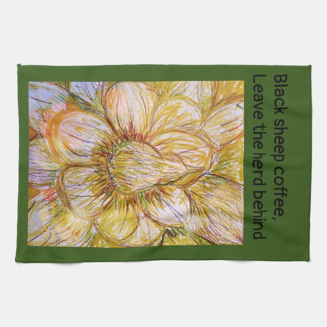 Tea Towel Camellia Yellow (Horizontal)