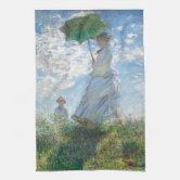 Custom Promenade Woman by Claude Monet Microfiber Dish Towel