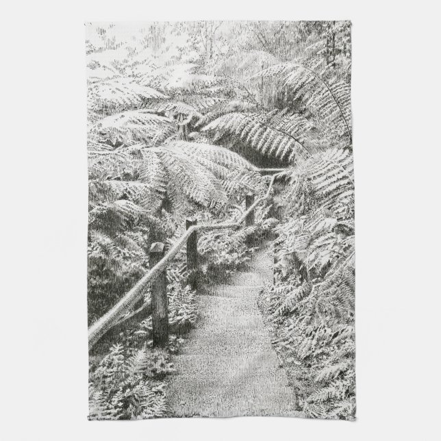 Tea Towel - 'Ferntree Gully Descent' (Vertical)