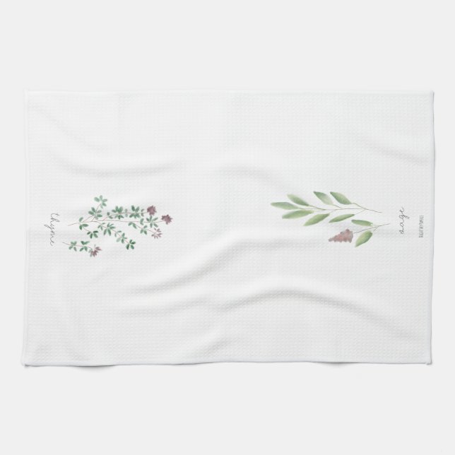 Tea Towel | Herbs Watercolor (Horizontal)